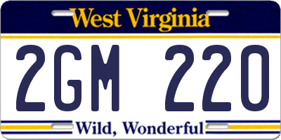 WV license plate 2GM220
