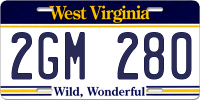 WV license plate 2GM280