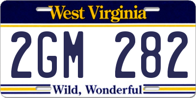 WV license plate 2GM282