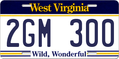 WV license plate 2GM300