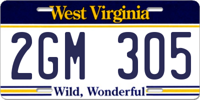 WV license plate 2GM305