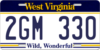 WV license plate 2GM330