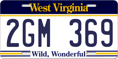 WV license plate 2GM369