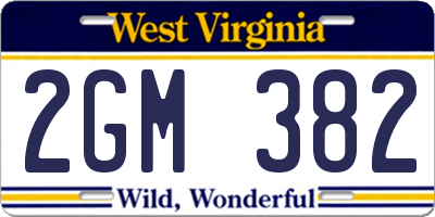 WV license plate 2GM382