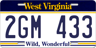 WV license plate 2GM433