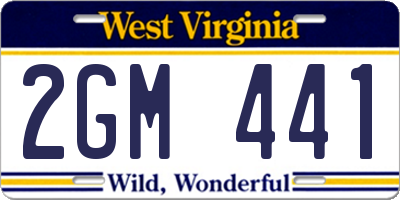 WV license plate 2GM441