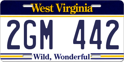 WV license plate 2GM442