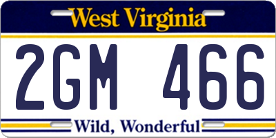 WV license plate 2GM466