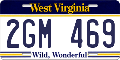 WV license plate 2GM469