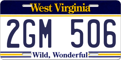 WV license plate 2GM506