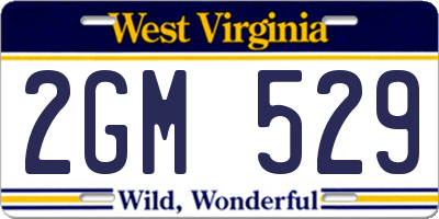WV license plate 2GM529