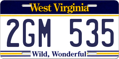 WV license plate 2GM535