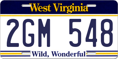 WV license plate 2GM548