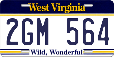 WV license plate 2GM564