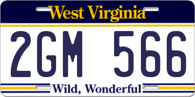 WV license plate 2GM566