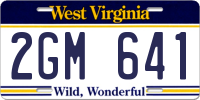 WV license plate 2GM641