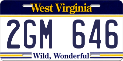 WV license plate 2GM646
