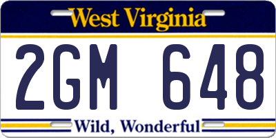 WV license plate 2GM648