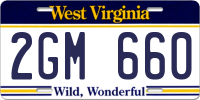 WV license plate 2GM660