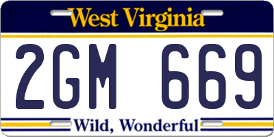 WV license plate 2GM669