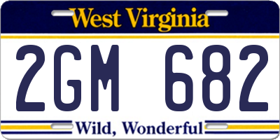 WV license plate 2GM682