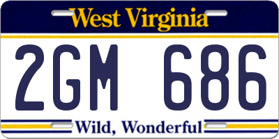 WV license plate 2GM686