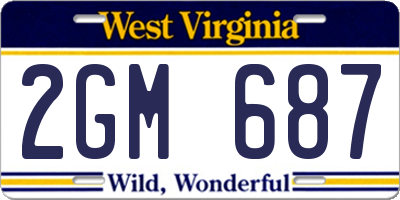 WV license plate 2GM687