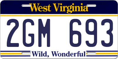 WV license plate 2GM693