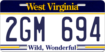 WV license plate 2GM694