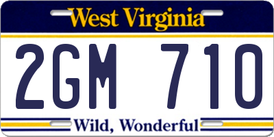 WV license plate 2GM710