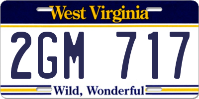 WV license plate 2GM717
