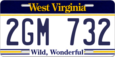 WV license plate 2GM732