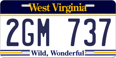 WV license plate 2GM737