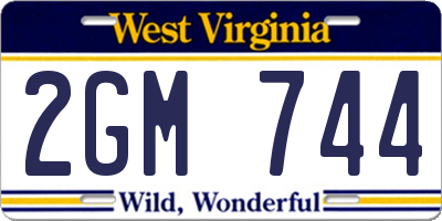 WV license plate 2GM744