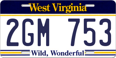 WV license plate 2GM753