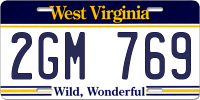 WV license plate 2GM769