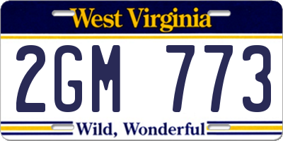 WV license plate 2GM773