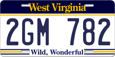 WV license plate 2GM782