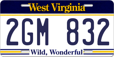 WV license plate 2GM832