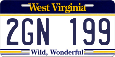 WV license plate 2GN199