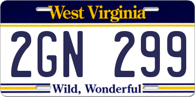 WV license plate 2GN299