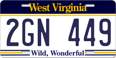 WV license plate 2GN449