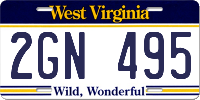 WV license plate 2GN495
