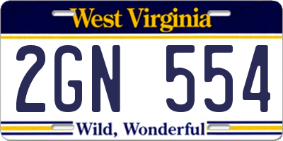 WV license plate 2GN554