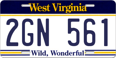 WV license plate 2GN561