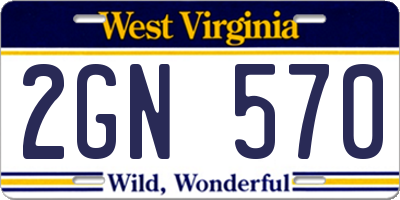 WV license plate 2GN570