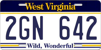 WV license plate 2GN642