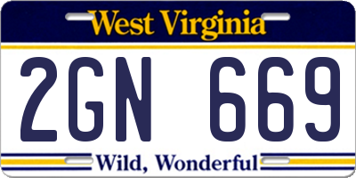 WV license plate 2GN669