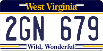 WV license plate 2GN679