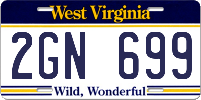 WV license plate 2GN699